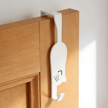 Imagem de Pacote com 2 ganchos de gato sobre a porta para pendurar, ganchos de porta fofos para pendurar, ganchos de metal forte para cozinha e banheiro/Totoro