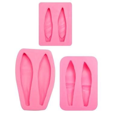 Imagem de Molde de orelha de coelho de silicone, moldes de fundição de resina rosa, ferramentas de fabricação de joias DIY, pacote com 2 (rosa (M306))