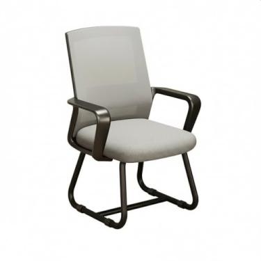 Imagem de Cadeira de escritório ergonômica com suporte lombar e encosto de malha respirável - ideal para casa e trabalho (pernas de cadeira velha - almofada de látex - cinza preto)