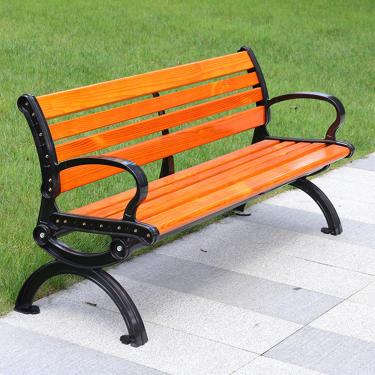 Imagem de Assentos ao ar livre, banco de parque com encosto e apoios de braço, bancos ao ar livre, bancos de jardim de fazenda, banco de pátio, bancos de metal e madeira, para quintal, varanda, deck, gramado