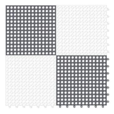 Imagem de Tapete Flexível Emborrachado Superfície Antiderrapante 30x30cm para Box Banheiro Piscina (Cinza)