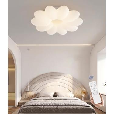 Imagem de Luminária de teto moderna LED embutida com dimmer e controle remoto, 72W, ideal para sala de estar, cozinha, quarto e sala de jantar (branco leitoso).