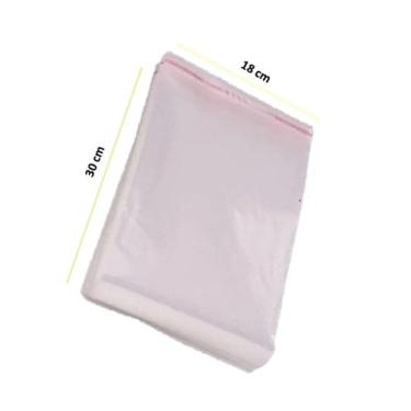 Imagem de Saco Plástico 18x30+3cm Transparente Adesivado Com 100 Unidades - JC