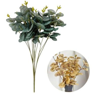 Imagem de Planta Buquê De Eucalipto Artificial Grande Folhas Decoração - Flor Im