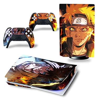 Imagem de MaD Vision Kit de película extradurável para PlayStation 5 (PS5) Disc | Conjunto de decalque de vinil fosco para console + 2 controles - para Anime|Design Sasuke
