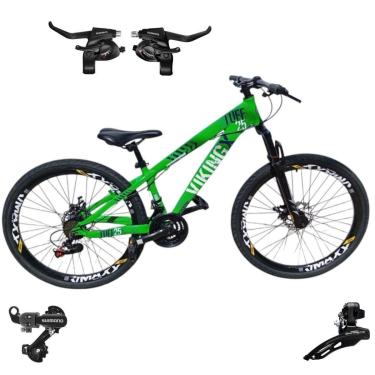 Imagem de Bicicleta 26 VikingX T25 24v Cambios e Trocador Shimano Pneu Aro 26 Balão Preto-Unissex