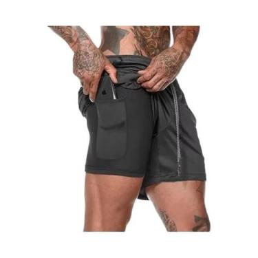 Imagem de Shorts De Verão Masculinos 2 Em 1, Roupas De Compressão De Duplo Nível
