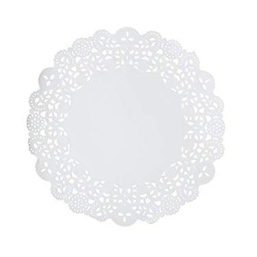Imagem de 12 5-in Toalhas de Papel Dentilhar Descartáveis Decorativas Redondas para Decoração Utensílios Mesa Bolo e Sobremesa 150UN Pacote Inoxídavel Convenien