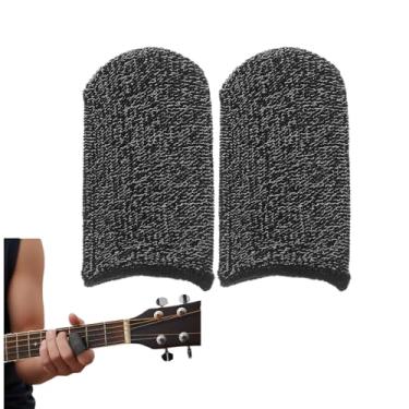 Imagem de SUPVOX 2 peças de capa de dedo de guitarra: protetor de dedo de polegar para aliviar a dor do dedo - mangas de fibra macia para a prática de ukulele de guitarra iniciante