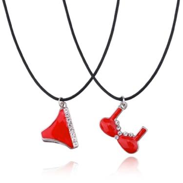 Imagem de Colar combinando para casais para namorado, namorada, dia dos namorados, presente de casamento para marido, esposa, sutiã criativo, roupa íntima, colares com pingente, para melhor amigo, 2 peças