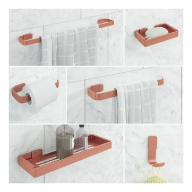 Imagem de Kit De Acessórios Para Banheiro 6 Peças Rose - Rede Móveis