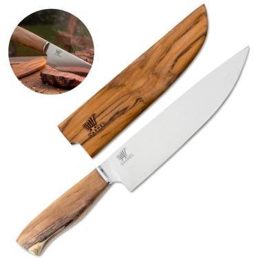 Imagem de Faca Para Churrasco Barbecue 8 Pol Com Bainha de Madeira Carmel Imports