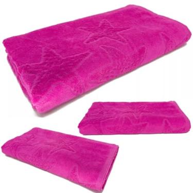 Imagem de Toalha de Praia Gigante Premium, Algodão Felpudo Aveludado, Anti-Areia, para Piscina e Praia, Disponível em Rosa, Azul, Verde e Amarelo (Rosa)