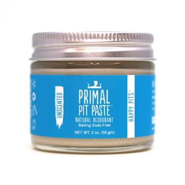 Imagem de Primal Pit Paste Desodorante natural sem alumínio, sem bicarbonato de sódio, sem perfume (pacote com 1) | Não irrita a pele sensível, controle de odor eficaz para mulheres e homens, ingredientes