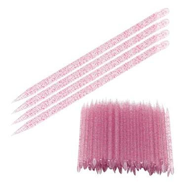 Imagem de Naroote Empurrador Descartável de Cutícula de Unha, Varas de Limpeza Eficazes para Manicure e Pedicure, 100 Peças, Plástico 9.5x0.4cm (Vermelho arroxeado)
