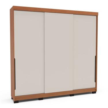 Imagem de Guarda-roupa 3 Portas Correr Madrid Creme/Freijó