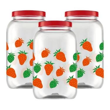 Imagem de Kit 3 Pote Organizador Multiuso Mantimentos Objetos 3,6LT Decorado - P