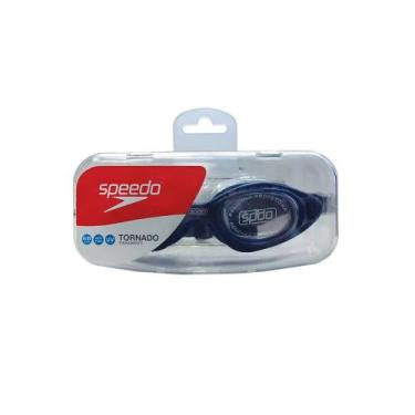 Imagem de Óculos Natação Adulto Speedo Tornado Cinza com Azul, Azul marinho, U