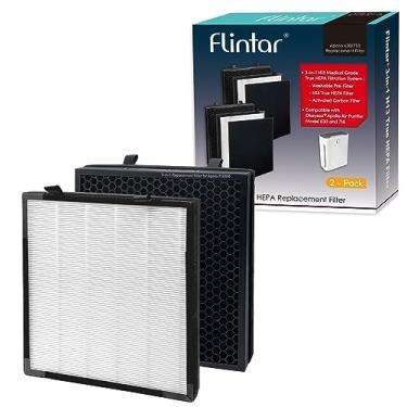 Imagem de Flintar Filtro de substituição HEPA verdadeiro, compatível com purificador de ar Okaysou(Oksou) Apollo 630/718, grau H13 True HEPA + filtro de carvão ativado, pacote com 2