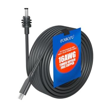 Imagem de Foboiu Compatível com cabo de alimentação Starlink Mini USB C para CC 5 m, cobre estanhado 16AWG sem oxigênio OFC Starlink Mini USB C à prova d'água cabo cinza para RV Power