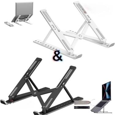 Imagem de Suporte Para Notebook Tablet Macbook DobráVel Articulado MetáLico AlumíNio ErgonôMico(Aleatorio)