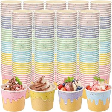 Imagem de Jingmore 240 tigelas de sorvete, copos de papel para sorvete, recipientes de 10 ml, 6 cores, tigelas de sudae descartáveis para sobremesa, iogurte congelado, aniversário, verão, chá de bebê