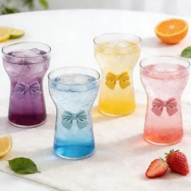 Imagem de Copo de café expresso italiano clássico – livre de BPA com design elegante de laço para cerveja gelada e fria | Utensílios de bebida multiuso reutilizáveis para uso em casa, escritório, restaurante e