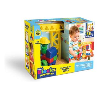 Imagem de Brinquedo Bebê Tchuco Blocks Construção C/ 55pcs Didático - Samba Toys