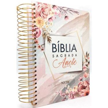 Imagem de Biblia Anote Nvi Flor Aquarela Espiral - GEOGRAFICA 