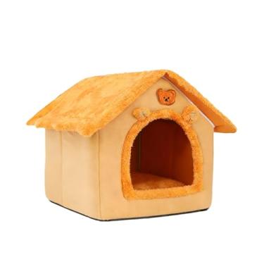 Imagem de KiBcsLic Casinha para Gatos e Cachorros, Cama Compacta para Dormir, Esconderijo Ideal para Gatinhos, Caverna Confortável e Semi-Fechada para Gatos de Interior, L
