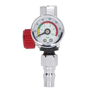 Imagem de AUNMAS Regulador de Pressão de Ar do Pulverizador de Tinta G1/4in, Material Metálico e Plástico, Válvula de Spray Durável e Eficiente para Uso Doméstico e Profissional, Faixa de Pressão de 0 a 10BAR