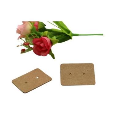 Imagem de 50 Unidades De Cartões De Papel Kraft 2.5x3.5cm Para Brincos, Embalage