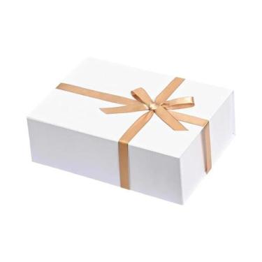 Imagem de Caixa De Presente Retangular Dobrável Com Fecho Magnético Preto Para C