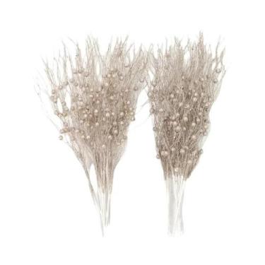 Imagem de Galhos De Frutas Artificiais Com Glitter Para Decoração De Árvore De N