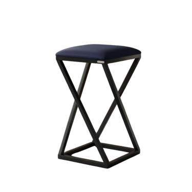 Imagem de Banqueta Estilo Industrial Em Ferro Azul