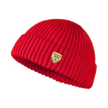 Imagem de Gorro De Lã Tricotado Para Homens, Cor Sólida, Estilo De Rua Para Casa