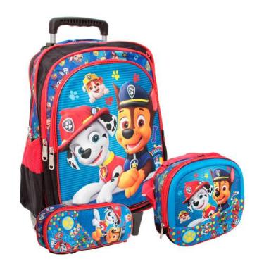 Imagem de Kit Mochila Infantil Rodinha Masculina 3D Juvenil Resistente - Plike