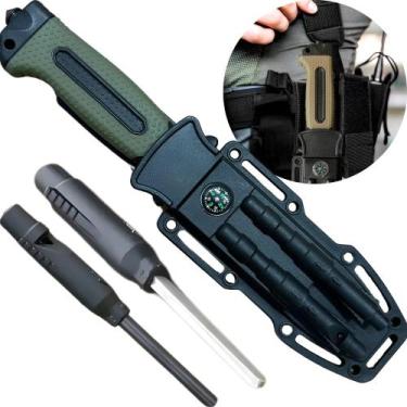 Imagem de Faca Tática Militar Esportiva Mergulho Pesca Bainha Bussola Amolador A