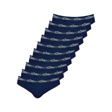 Imagem de Kit com 10 Cuecas Slip Zorba 0764, Azul marinho, M