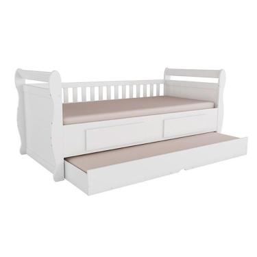 Imagem de Cama De Babá Maria C/ 2 Gavetas E Auxiliar Branco - Peroba