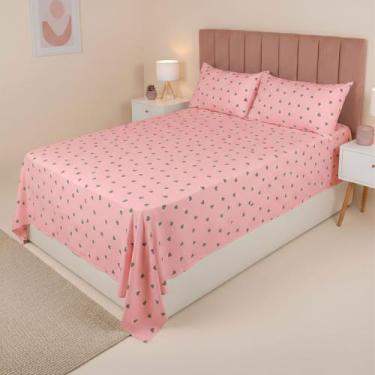 Imagem de Lençol Sem Elástico Casal 3 Peças de Cobrir Plano 180 Fios Percal Esta