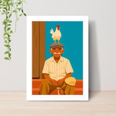 Imagem de Quadro Brasilidades Arte Brasileira A4 C/ Moldura e Vidro 05 Cor: Bran