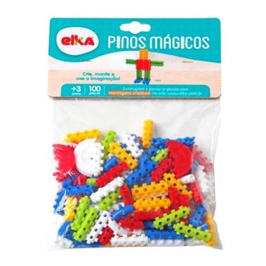 Imagem de Pinos Mágicos 100 Peças Para Montar Brinquedo Didático 483 - Elka