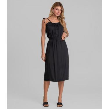 Imagem de Vestido Midi Feminino De Alça Em Viscose Dianna Preto, M, Preto
