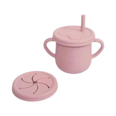 Imagem de Copo De Silicone Fofo Para Bebês Com Alças, Canudos E Tampas, Copo De 