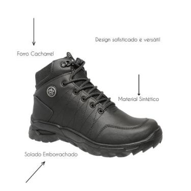 Imagem de Bota Adventure Masculina Preta Coturno Sintético - WEST LINE, 41, Pret