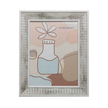 Imagem de Porta-Retrato Lyor de Poliestireno Branco 15cm x 20cm