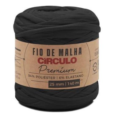Imagem de Fio de Malha Premium 25mm Círculo 140 Metros Cor 8990 Preto - Ideal pa