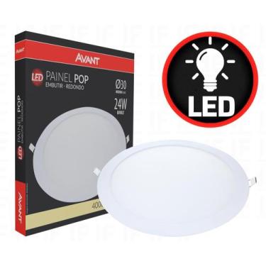 Imagem de Painel Plafon Led 24w Redondo Embutir Luminária - Avant
