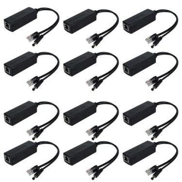 Imagem de Kit 12 Adaptador Poe Ativo Power Over Ethernet 48v Saída 12v - HAIZ